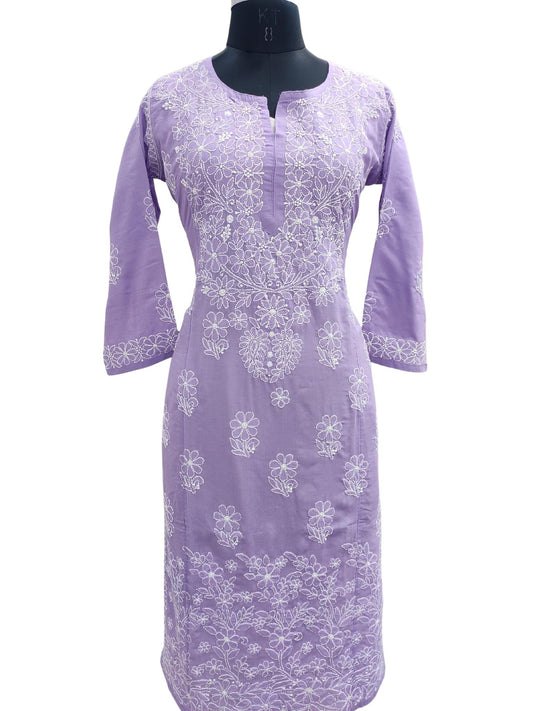 ISHIEQA's Purple Georgette Chikankari Kurti - MV1704D | Desi fashion  casual, Cotton kurti designs, Kurti designs